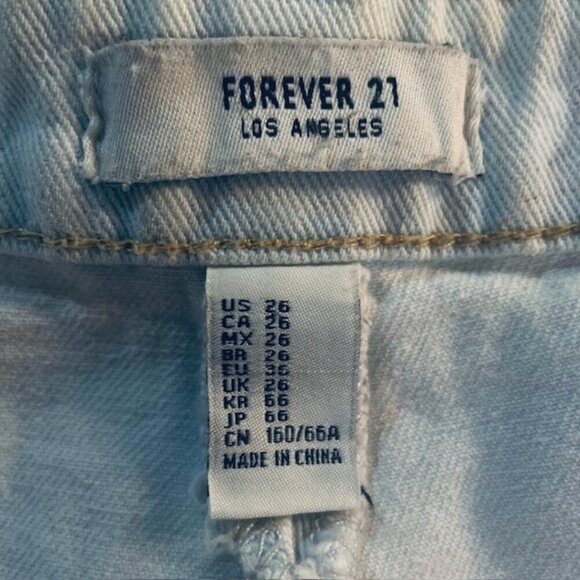 FOREVER 21 High-Rise Star Embroidered Denim Jean Shorts - Size 26 - Picture 3 of 4